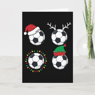 Cartão Pijama de Futebol Byll Santa Chapéu Elfo Rena de N