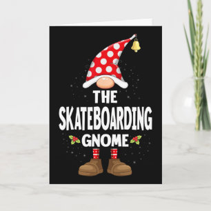 Cartão Pijama de Natal Combinando O Gnome do Skate