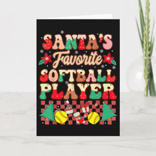 Cartão Pijama de Natal do Jogador de Softball Favorito do