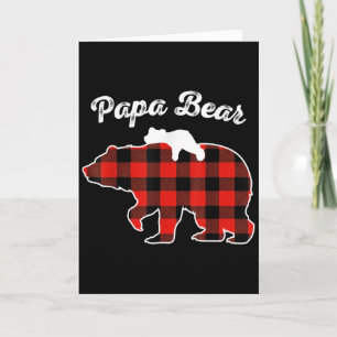 Cartão Pijama Família Coordenada Flanela Urso Pai Xadrez 