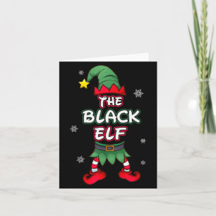 Cartão Pijamas de Natal de Elfo Preto Família Corresponde