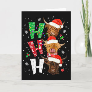 Cartão Pijamas de Natal Ho Ho Ho com Estampa de Vaca Esco