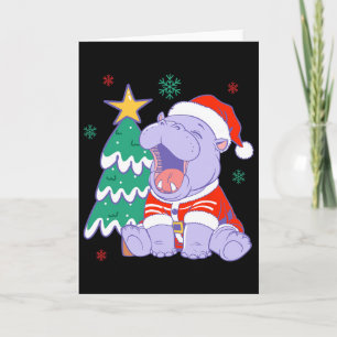Cartão Pijamas de Natal Moo Deng Árvore de Natal Menina F
