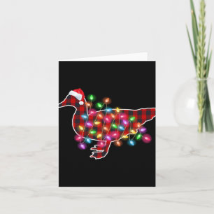 Cartão Pijamas de Natal Plaid Buffalo Duck Luzes de Natal