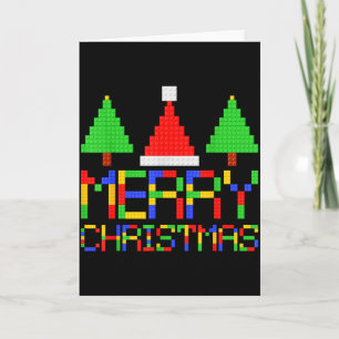 Cartão Pijamas Feliz Natal Blocos Amantes da Construção M
