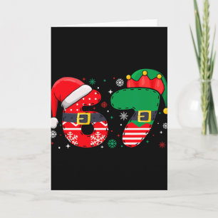 Cartão Pijamas Natal Xmas Engraçado 67 Seis Sete Meme 6-7