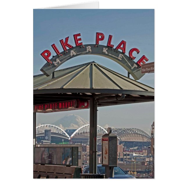 Cartão Pike Place Market Monte Rainier Frameable Art Card (Frente)
