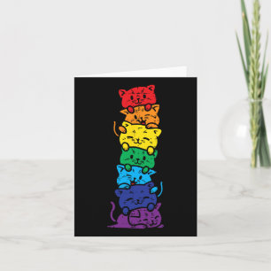 Cartão Pilha De Gatos Arco-Íris Orgulho gay Cute Lgbt Ani