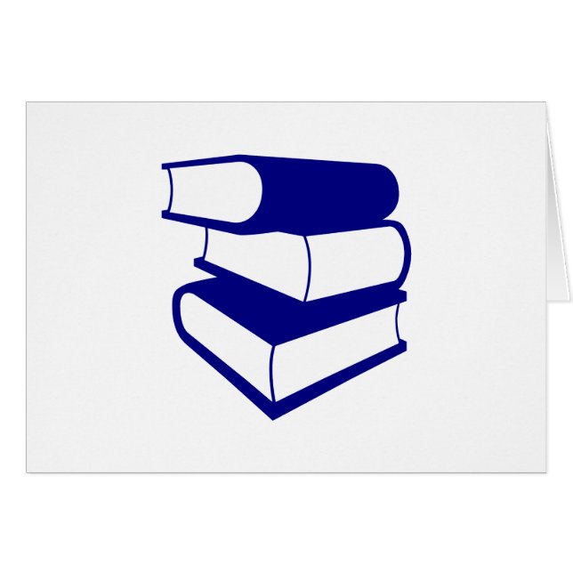Cartão Pilha De Livros Azuis (Frente horizontal)