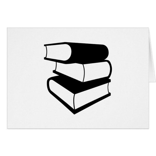 Cartão Pilha De Livros Pretos (Frente Horizontal)