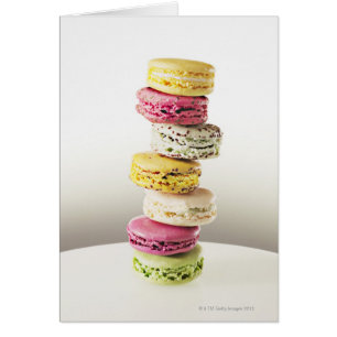Cartão Pilha de macaroons vibrantes