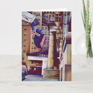 Cartão Pillars of Plaza Hotel Greeting Card