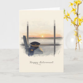 Cartão Pilot Retirement with airport background