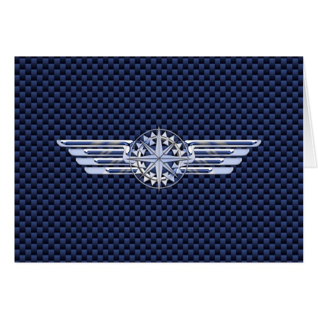 Cartão Piloto De Ar Geral Cromo Como Asas Compulsão (Frente Horizontal)