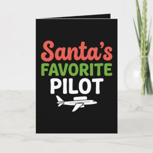 Cartão Piloto Favorito do Papai Noel Natal Aviação Avião