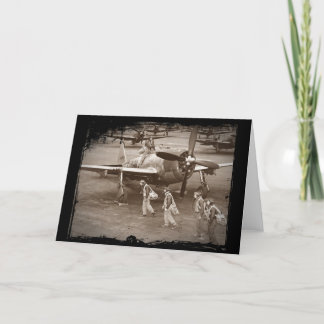 Cartão Pilotos de caça que treinam nos raios P-47