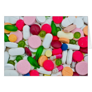 Cartão Pílulas medicamentosas vibrantes multicolorido