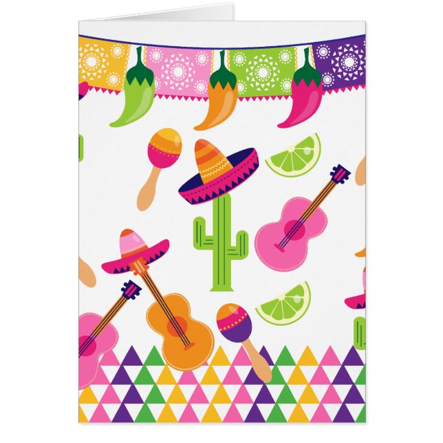 Cartão Pimentas mexicanas do limão do Saguaro do Sombrero (Frente)