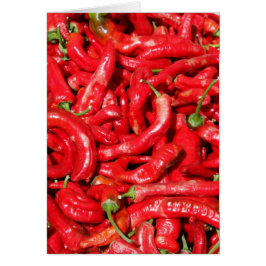 Cartão Pimentões-do-sul-vermelhos quentes ao ar livre no