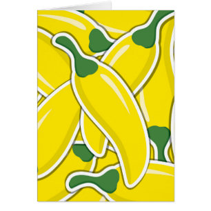 Cartão Pimentos (pimentões) amarelos e crus