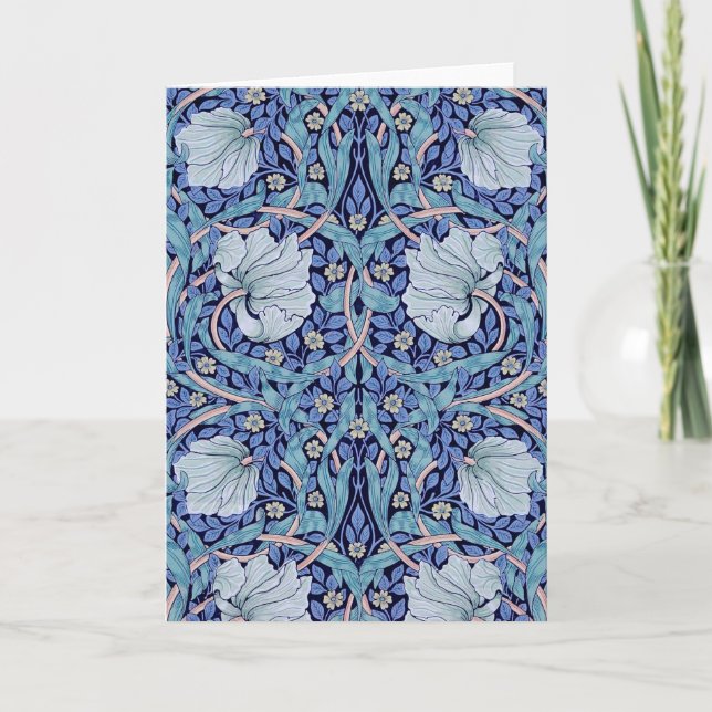 Cartão Pimpernel Blue, William Morris (Frente)