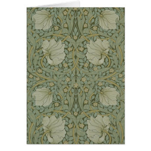 Cartão Pimpernel por William Morris Têxtil Floral Vintage