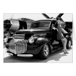 Cartão Pin 1941 do camionete do hot rod de Chevy acima da