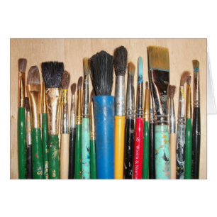 Cartão Pincéis Coloridos em uma Linha