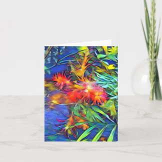 Cartão Pincel Nativo de Arte Flor