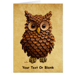 Cartão Pine Cone Owl