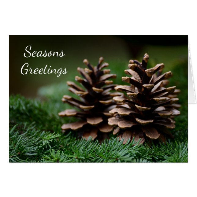 Cartão Pine Cone Seasons Saudações (Frente Horizontal)