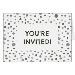 Cartão Pine Confetti Watercolor Dots Birthday Invite