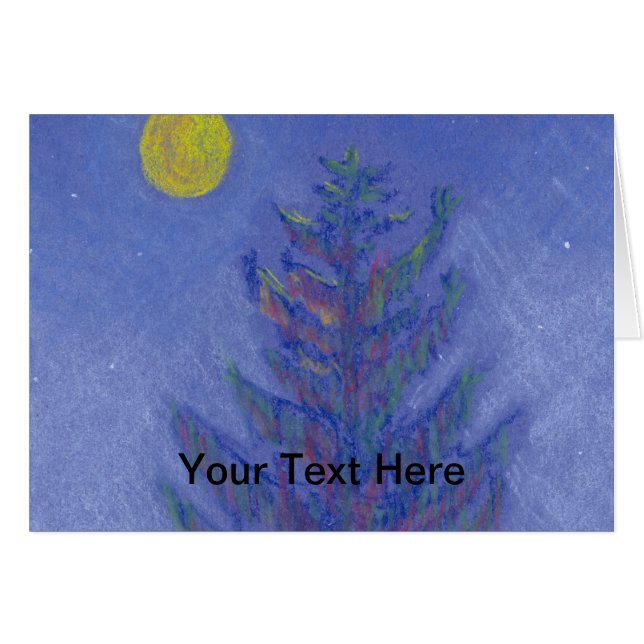 Cartão Pine de Lua Completa (Frente Horizontal)