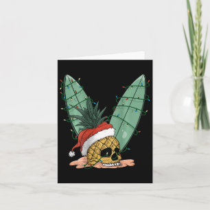 Cartão Pineapple Skull Christmas Em Julho Santa Hat Para