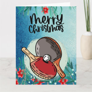 Cartão Ping Pong Paddle Saudação de Natal