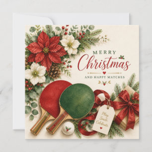 Cartão Ping pong tema de Natal