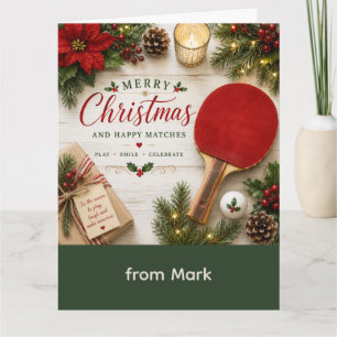 Cartão Ping pong tema de Natal