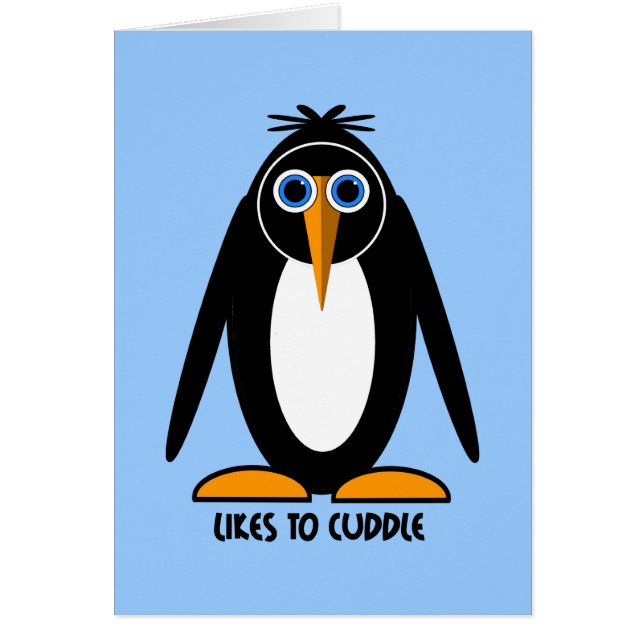 Cartão pinguim bonito (Frente)