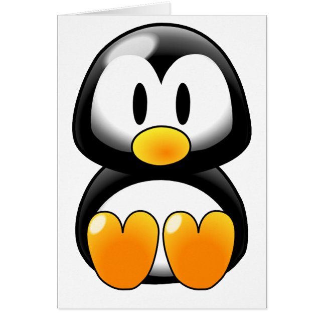Cartão Pinguim bonito do bebê - Customizeable (Frente)