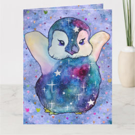 Cartão Pinguim chamado Button