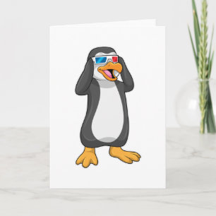 Cartão Pinguim com Óculos
