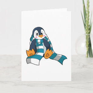 Cartão Pinguim com Scarf