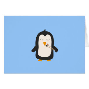 Cartão Pinguim com sushi