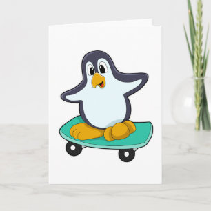 Cartão Pinguim como Skatista em Skate