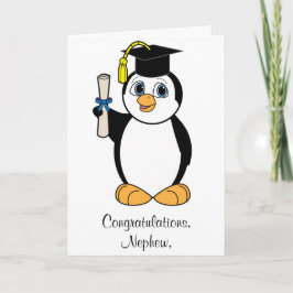 Cartão Pinguim customizável da graduação dos parabéns