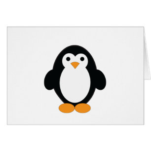 Cartão Pinguim de Cartoon Bonito