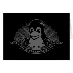 Cartão Pinguim de Tux - (Linux, Open Source, Copyleft,