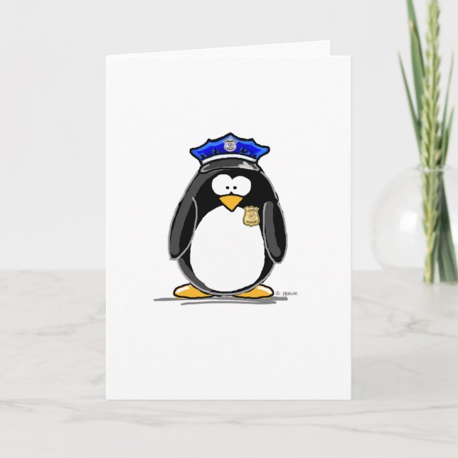 Cartão Pinguim do agente da polícia (Frente)