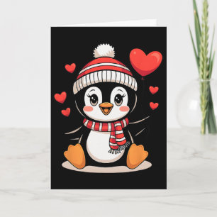 Cartão Pinguim do Dia dos Namorados Coração Bylloon Fofo 