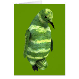 Cartão Pinguim do Dia Nacional da Melancia